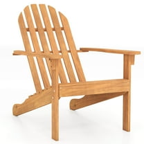 Costway 1 PCS Patio Adirondack Chair with Inclined Seat High Backrest for Porch Backyard Poolside