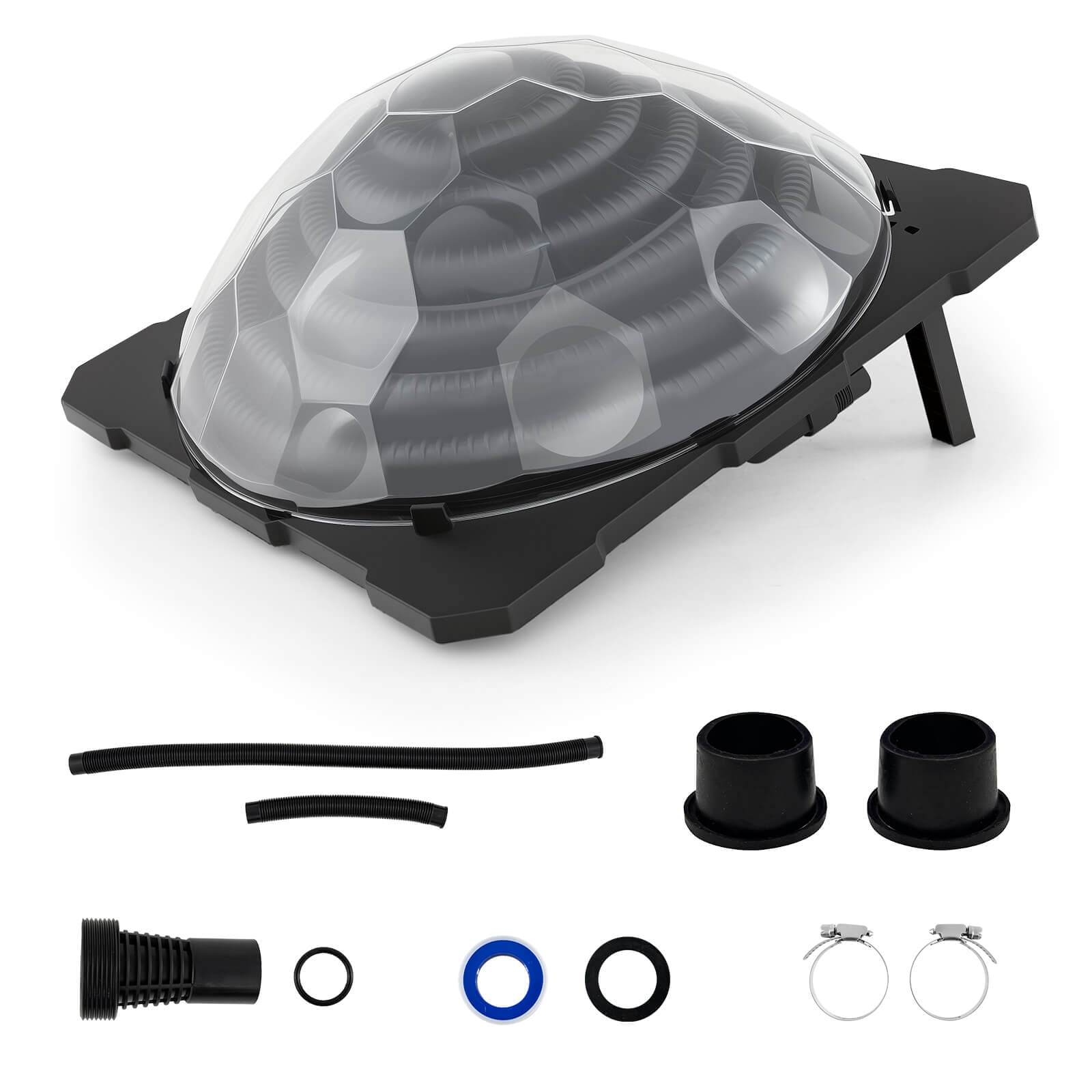 Costway 1 PCS Solar Dome Heater with Transparent Cover Black Heating Coil Foldable Legs