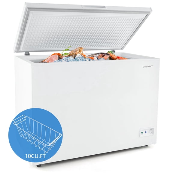Costway 10 Cu. Ft. Hinge Style Door Compact Freezer