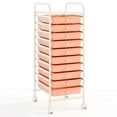 thumbnail image 1 of Costway 10 Drawer Rolling Storage Cart Scrapbook Paper Office School Organizer Skin Pink, 1 of 10