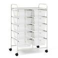 thumbnail image 1 of Costway 10-Drawer Storage Cart Utility Rolling Trolley Kitchen Organizer Clear, 1 of 10