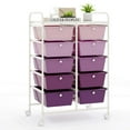 thumbnail image 1 of Costway 10-Drawer Storage Cart Utility Rolling Trolley Kitchen Organizer Purple, 1 of 8