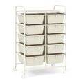 thumbnail image 1 of Costway 10-Drawer Storage Cart Utility Rolling Trolley Kitchen Organizer White, 1 of 10