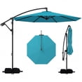 thumbnail image 1 of Costway 10 FT Offset Hanging Umbrella with Base Patio Cantilever Umbrella 360° Rotation Turquoise, 1 of 10
