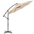 thumbnail image 1 of Costway  10 FT Patio Offset Umbrella w/8 Ribs Cross Base Tilt Beige, 1 of 10