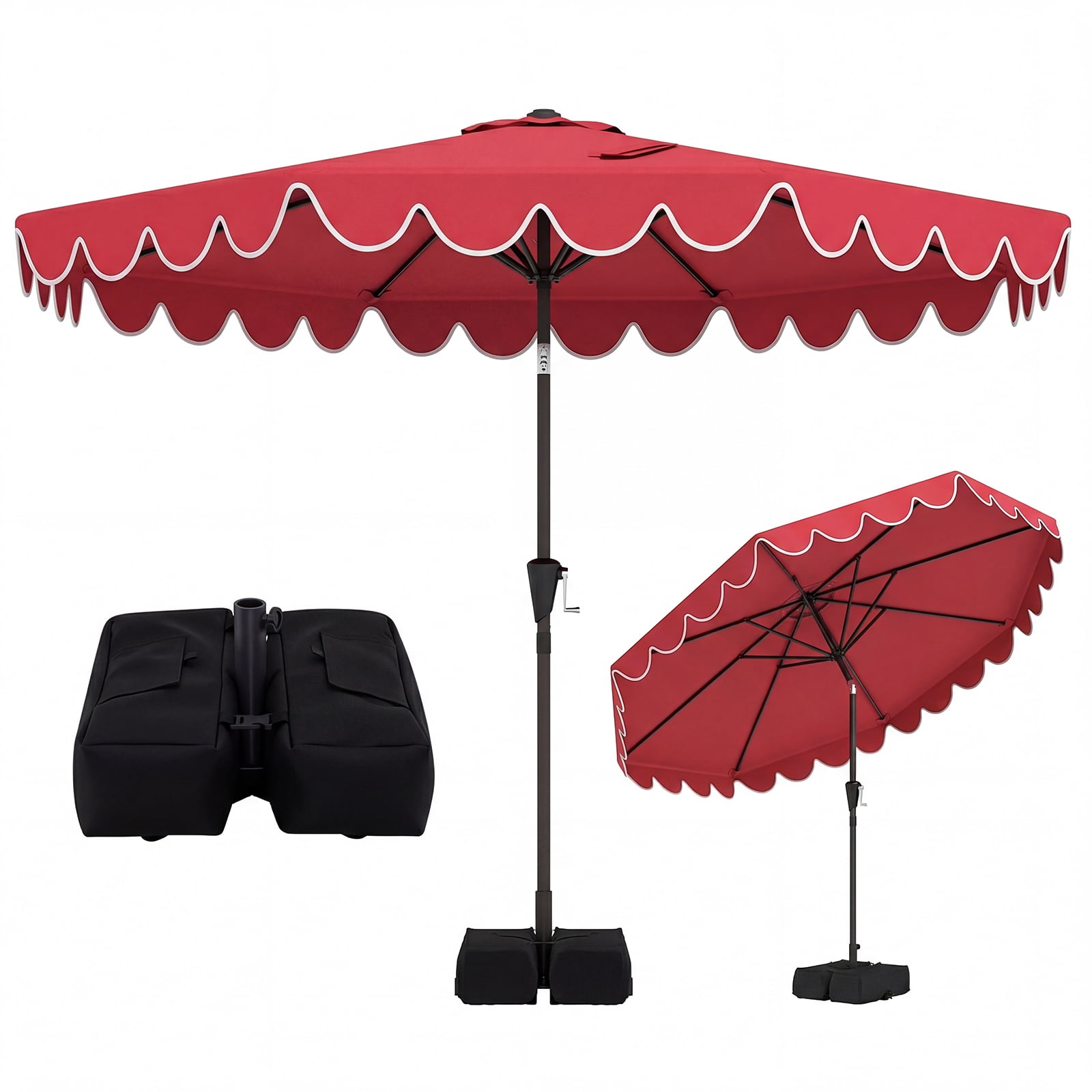 international caravan st. kitts 9-foot crank wall hugger patio umbrella Navy Blue Patio, Lawn & Garden This International Caravan half round umbrella is shaped to sit flush against a wall or fit into a compact space where a standard round umbrella would not work International Caravan St. Kitts 9-Foot