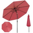 thumbnail image 1 of Costway 10 FT Solar Patio Umbrella with 96 LED Lights 35° Adjustable Tilt Vented Top Red, 1 of 10