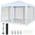 thumbnail image 1 of Costway 10 FT x 10 FT Pop-Up Canopy Tent with Mesh Netting, Carry Bag, 8 Stakes & 4 Ropes White, 1 of 10