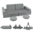 thumbnail image 1 of Costway 10 PCS Kids Play Sofa Set Modular Convertible Foam Folding Couch Toddler Playset Grey, 1 of 9