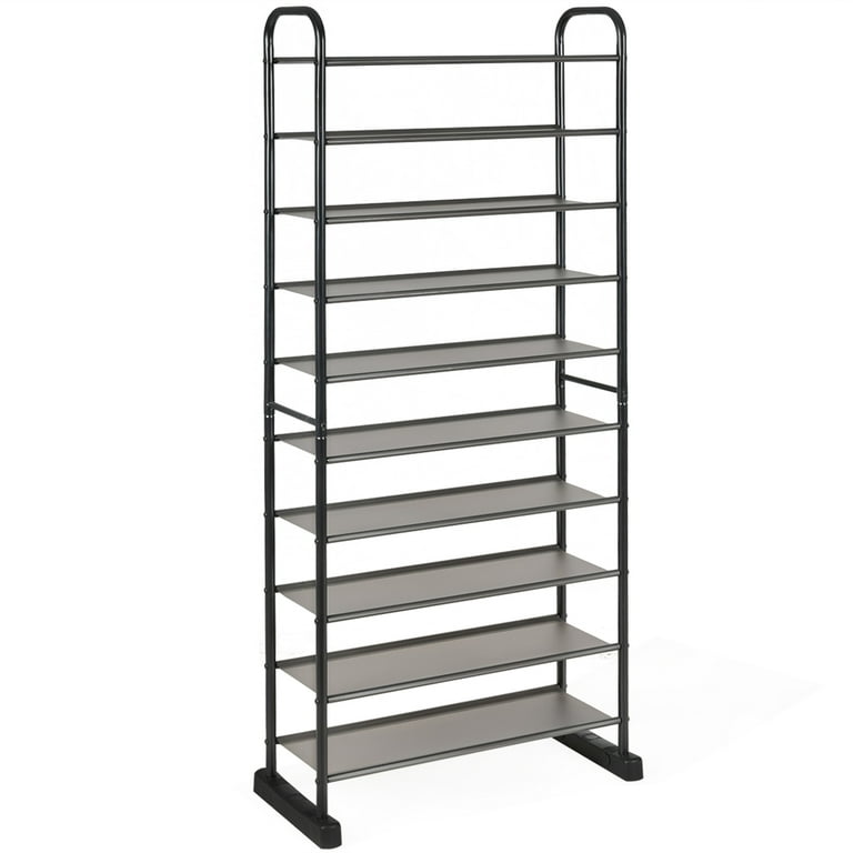 10-Tier Metal Frame Shoe Rack Space-Saving Shoe Organizer