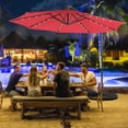thumbnail image 1 of Costway 10' Wine Octagon Cantilever Patio Umbrellas, Water-Resistant, 1 of 9