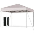 thumbnail image 1 of Costway 10 X 10 FT Pop up Canopy Tent with Portable Carrying Bag 8 Stakes 4 Wind Ropes Yellow, 1 of 10