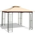 thumbnail image 1 of Costway 10' x 10' Patio Canopy Gazebo Outdoor 2-Tier Steel Tent Heavy-Duty L-Shaped Beige, 1 of 9