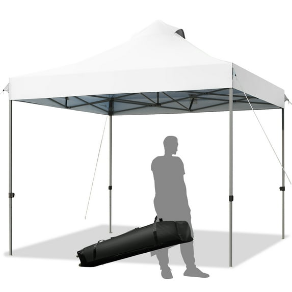 Costway 10' x 10' Portable Pop Up Canopy Event Party Tent Adjustable W/Roller Bag White
