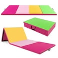thumbnail image 1 of Costway 10' x 4' x 2" 4-Panel Folding Exercise Mat with Carrying Handles for Gym Yoga Pink&Yellow, 1 of 10