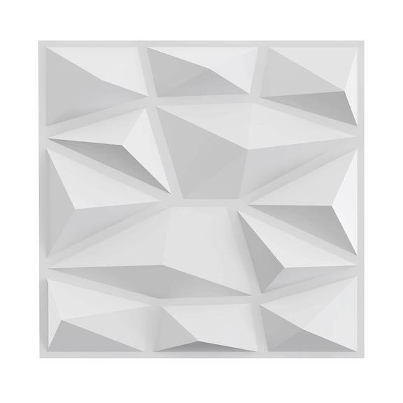 Costway 100 Pack 3D Wall Panels, PVC Diamond Textured Wall Tiles for Living Room Bedroom