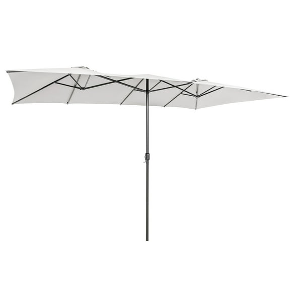 Costway 103.20 Beige Rectangle Market Umbrella, Fade Resistant