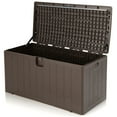 thumbnail image 1 of Costway 105 Gallon Outdoor Resin Deck Box All Weather Lockable Storage Container Brown, 1 of 10