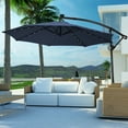 thumbnail image 1 of Costway 10FT Patio Offset Umbrella 32 Solar LED Light 360Degree Rotation Aluminum Navy, 1 of 12