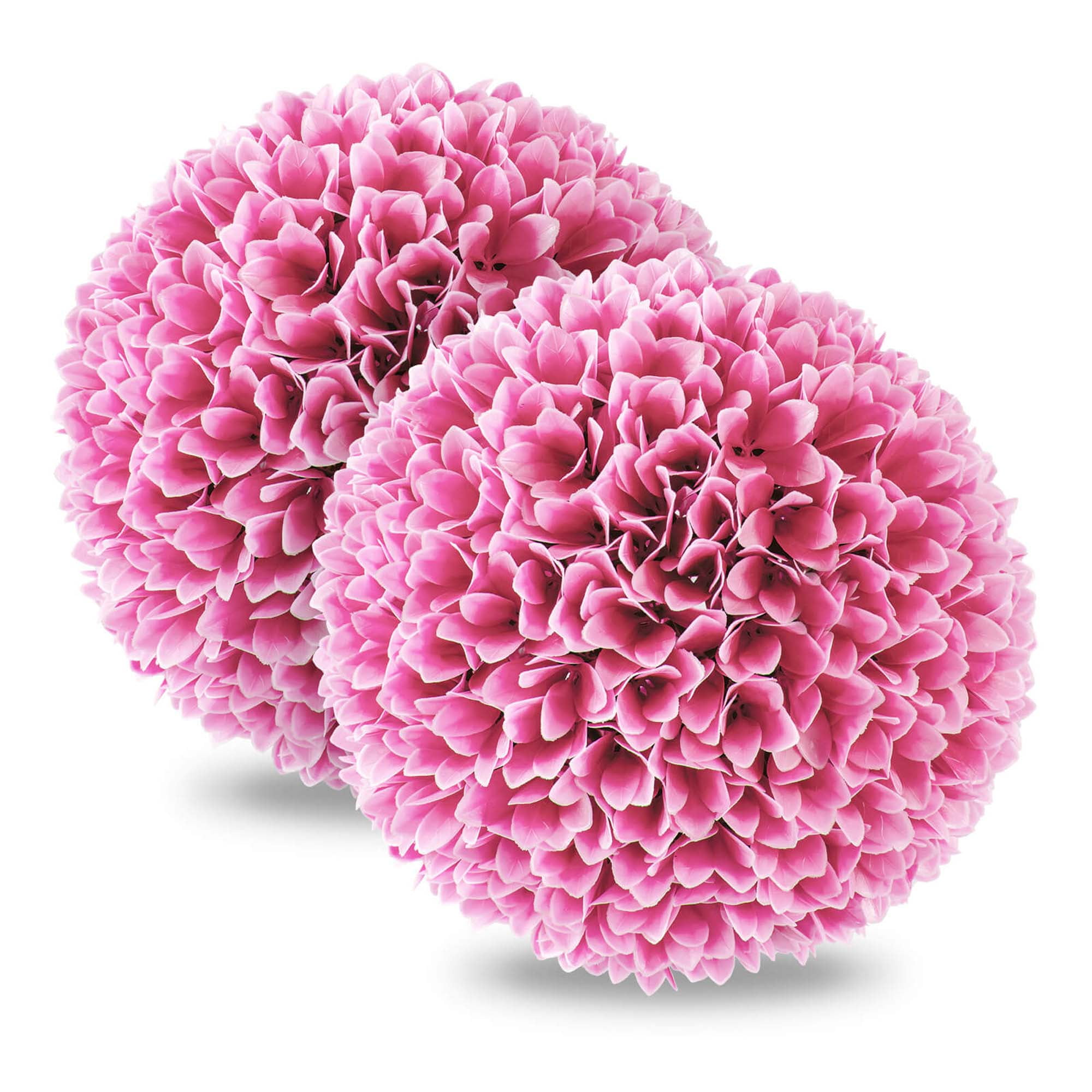 11" Pink Faux Boxwood Topiary Balls with Sun-Protective PE Material