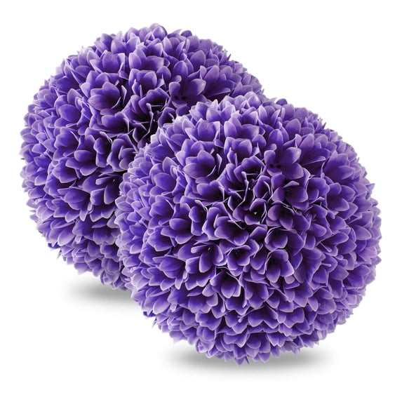 Costway 11" Faux Boxwood Balls with Reliable Sun-Protective PE Material Mimic Leaves Purple