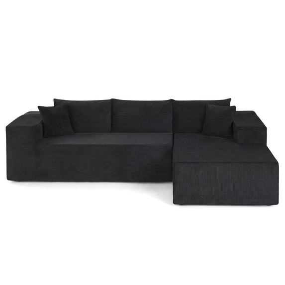 Costway 110.5” Modular Sectional Sofa with Deep Seats & Comfy Backrests, Comfy Armrests Black