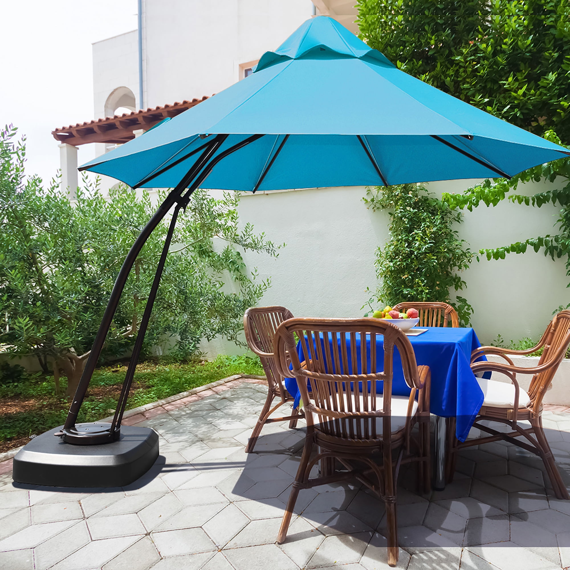 11x13 patio umbrella 10/11/12ft Solar LED Round Cantilever Patio Umbrella