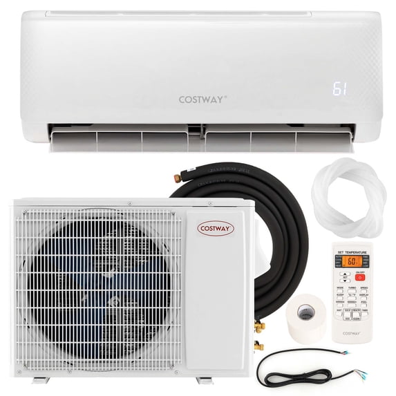 Costway 12,000 BTU Mini Split Air Conditioner AC Unit with Heat Pump and Remote Control, White