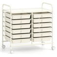 thumbnail image 1 of Costway 12 Drawers Rolling Cart Storage Scrapbook Paper Studio Organizer Bins White, 1 of 10
