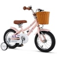 thumbnail image 1 of Costway 12 Inch Bicycle with Height Adjustable Handlebar & Seat Basket Bell Training Wheels Pink, 1 of 10