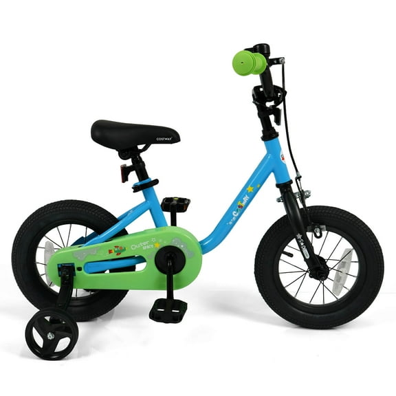Costway 12-Inch Kids Bicycle with Adjustable Seat Front Handbrake & Coaster Brake