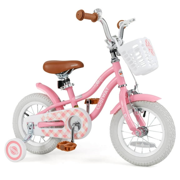 Costway 12" Kid’s Bike for 3-4 Years Old Children Bicycle with Front Handbrake Red
