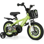 Costway 12" Kid’s Bike for 3-4 with Height-Adjustable Handlebar & Saddle Handbrake Green
