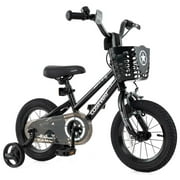 Costway 12" Kid’s Bike with Training Wheels Adjustable Handlebar & Seat Handbrake Black