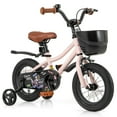 thumbnail image 1 of Costway 12" Kid’s Bike with Training Wheels Adjustable Handlebar & Seat Handbrake Pink, 1 of 9