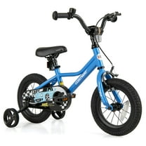Costway 12" Kids Training Bike with Removable Training Wheels Pneumatic Tires Navy
