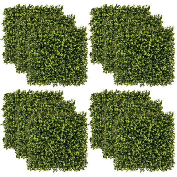 Costway 12 PCS 20" x 20" Artificial Hedge Boxwood Panels with Realistic Undulant surface