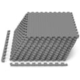 thumbnail image 1 of Costway 12 Tiles 25” x 25” Puzzle Exercise Mat with Borders for Home Gym Playroom 51.5 sq.ft Gray, 1 of 10