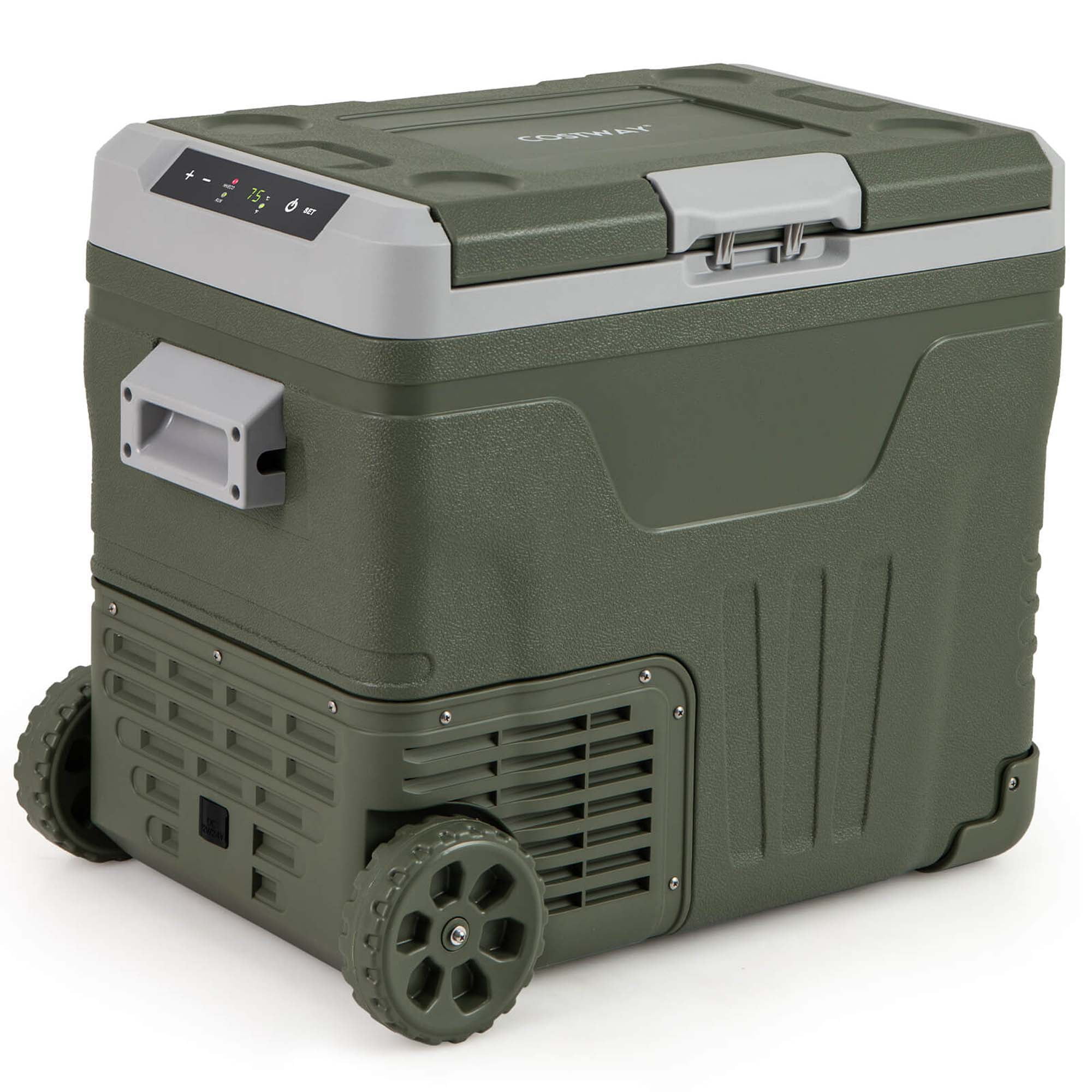 Costway 12 Volt Car Refrigerator 53 QT Portable Car Fridge with -4℉~68℉ Adjustable Range