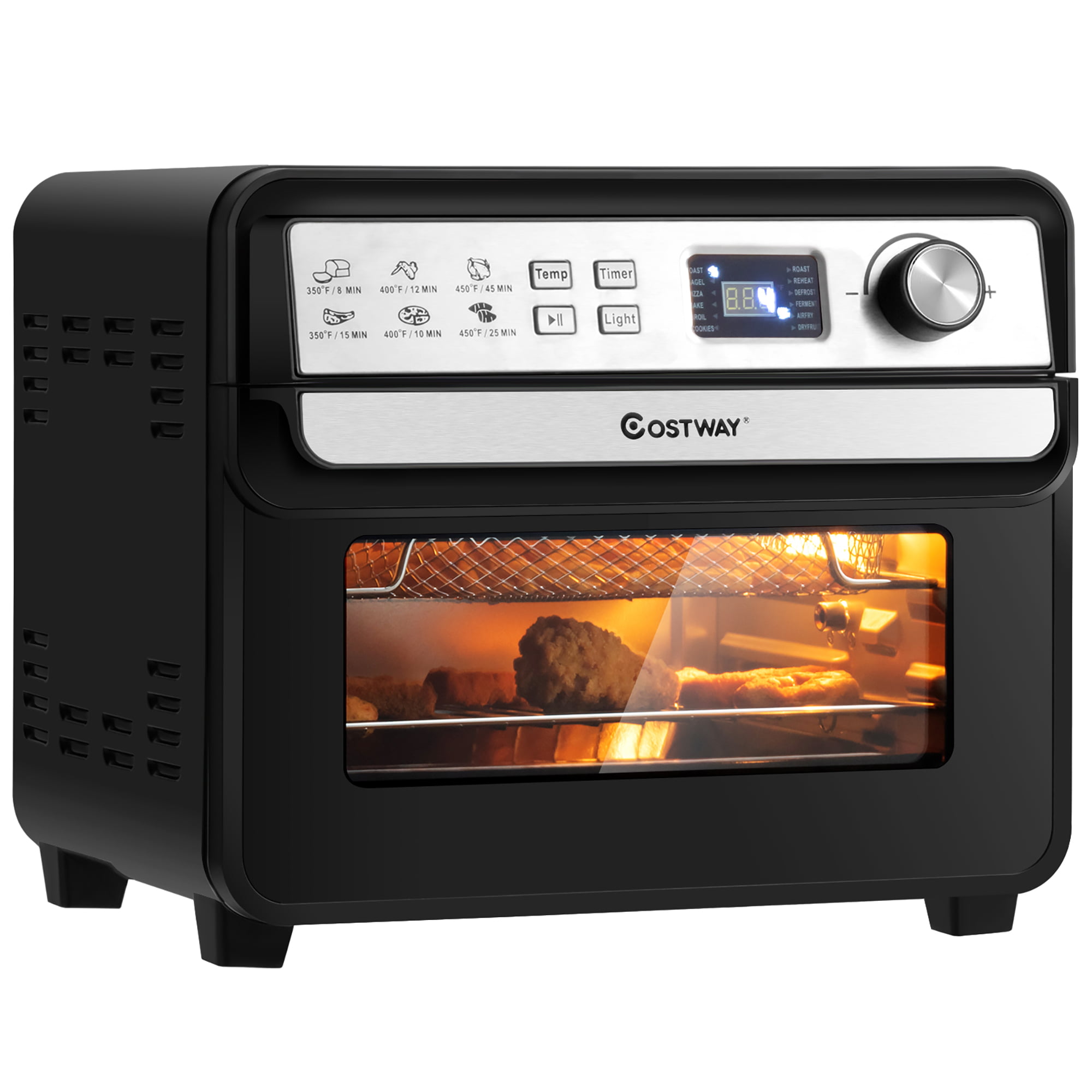 Aria Wave Mini 17QT Air Fryer & Toaster Oven with Accessories and Rotating  Rotisserie Feature - Stainless Steel