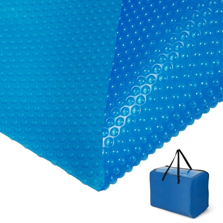 Costway 12 x 24 ft Rectangular Pool Solar Cover 12 Mil Heat Retaining Blanket with Carry Bag