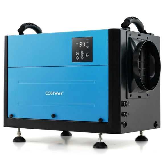Costway 124 Pint Crawl Space Dehumidifier Commercial Dehumidifier with 3 Modes & 24H Timer 1300 Sq. ft Coverage Area Blue