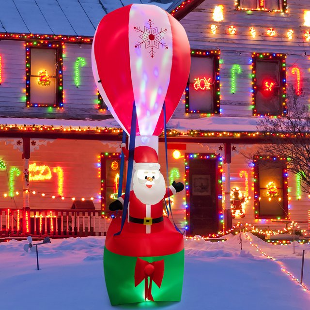 Costway 12FT Inflatable Christmas Decoration, Inflates Hot Air Balloon