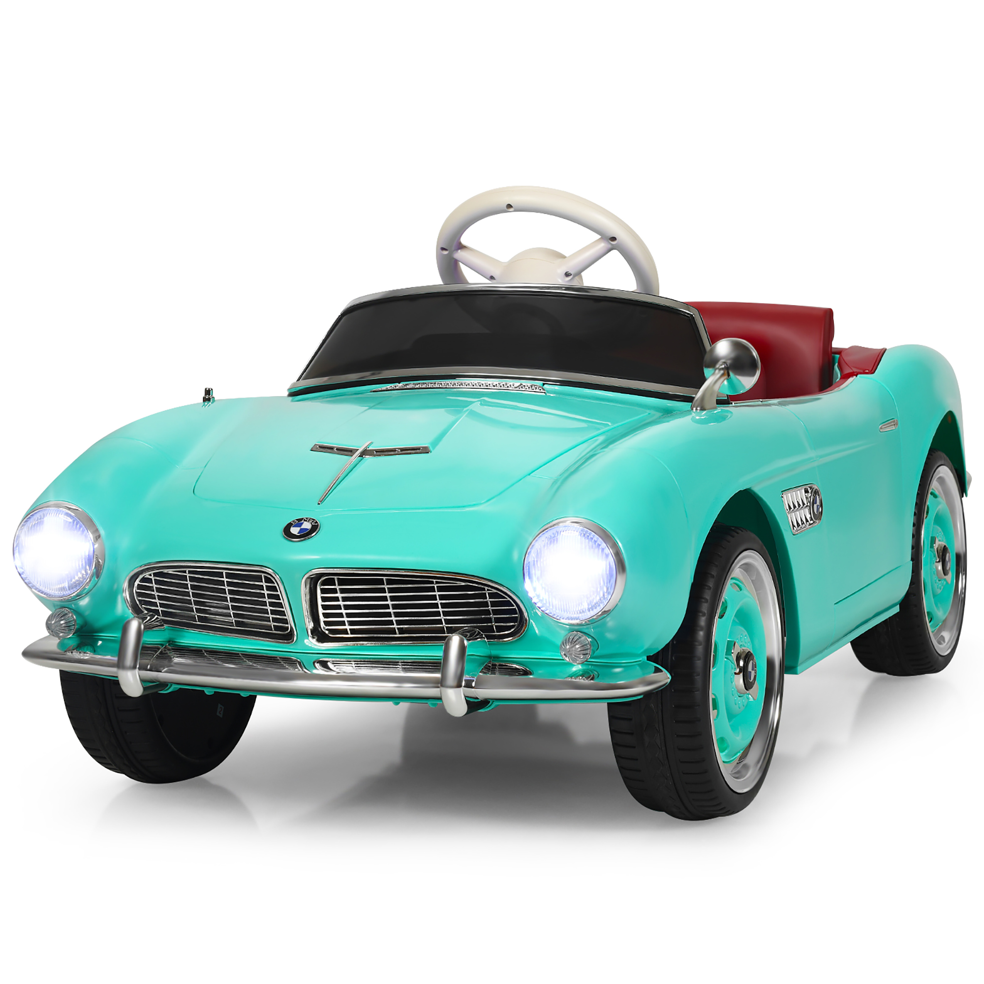 Costway 12V BMW 507 Licensed Electric Kids Ride On Retro Car RC w/Music & Lights Green - image 1 of 10
