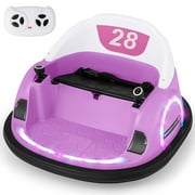 Costway 12V Electric 360  Spin Car Toy Ride on Bumper Car for Toddlers with Remote Control Pink