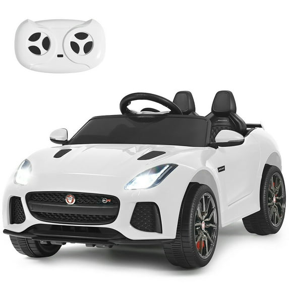 Costway 12V Jaguar F-Type SVR Licensed Kids Ride On Car Motorized Vehicle w/ MP3 White