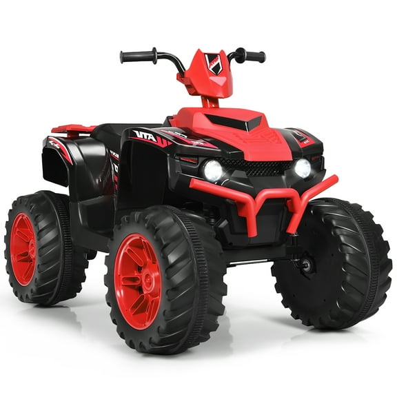 Costway 12V Kids 4-Wheeler ATV Quad Ride On Car w/ LED Lights Music  USB Red