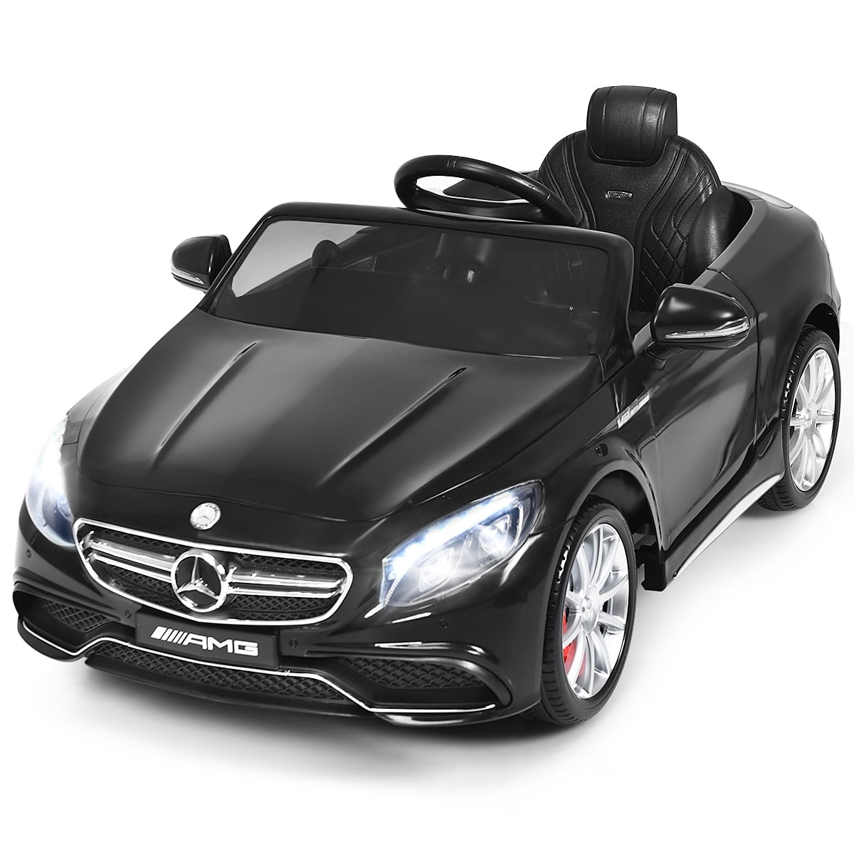 Costway 12V Mercedes-Benz S63 Licensed Kids Ride On Car Battery Powered RC  w/ MP3 Black