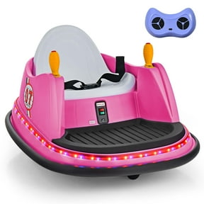 Costway 12V Vehicle 360° Spin Race Toy Kids Ride On Bumper Car with Remote Control Pink
