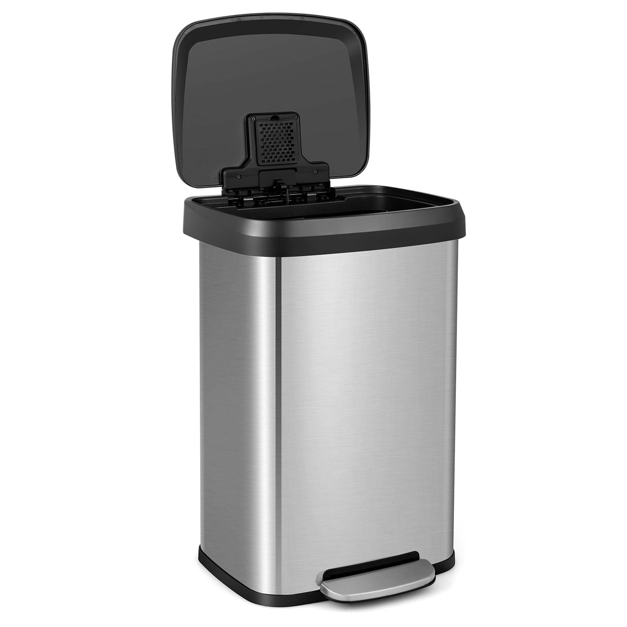 Costway 13.2 Gallon Step Trash Can Stainless Steel Airtight Garbage Bin